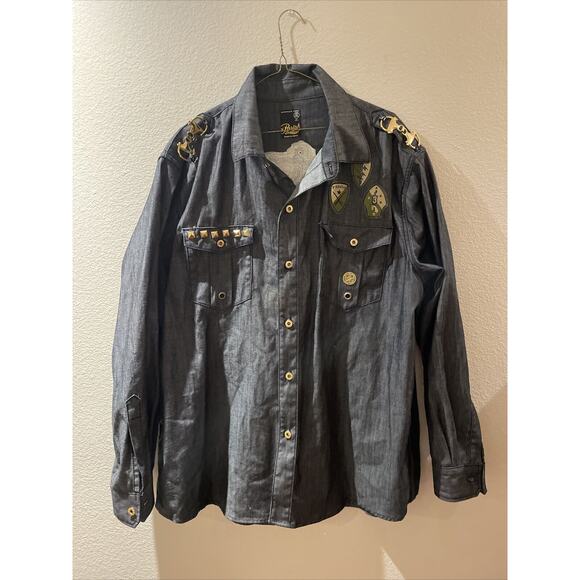 Parish, grey Button Down Shirt Long Sleeve Build Your Empire 3XL - Picture 1 of 6